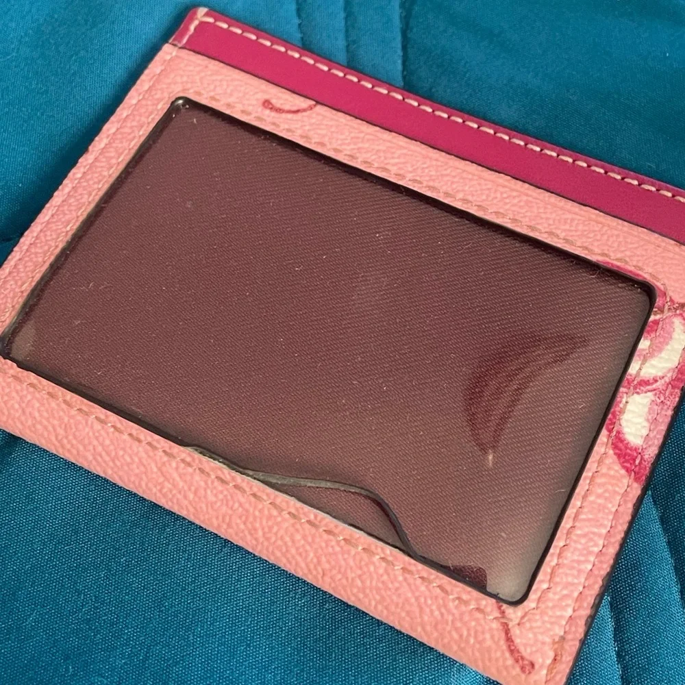 Coach Pink and Cherry Card Holder - Picture 2 of 2